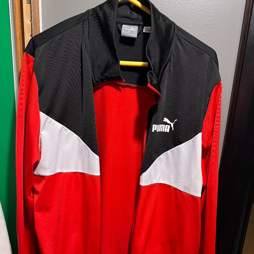 Puma zip-up sweater in red